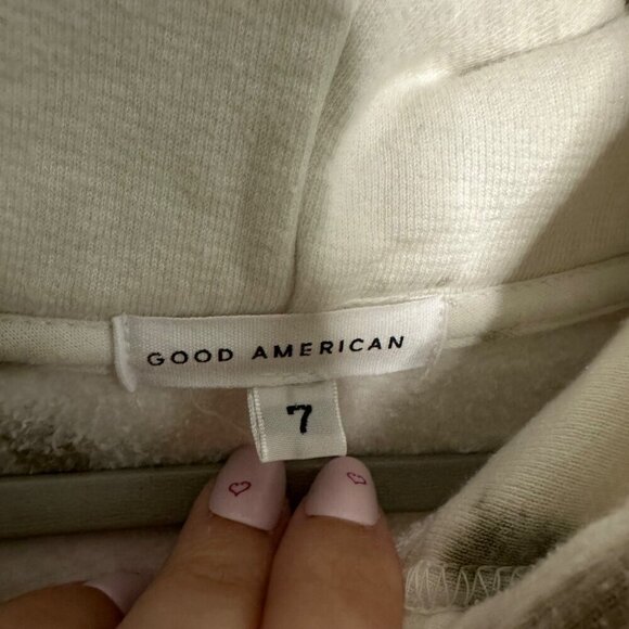 Good American Cropped & Cool Hoodie Putty Tie Dye Plus Size 4XL - Picture 4 of 6